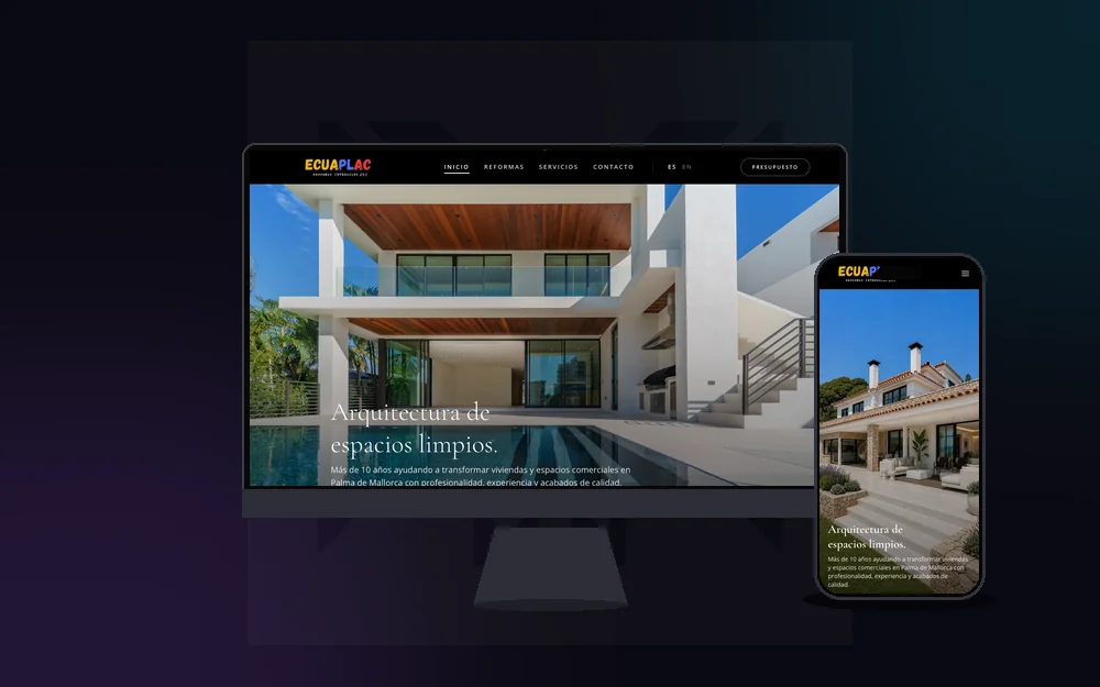 Diseño web premium en Mallorca - Vista previa de Ecuaplac